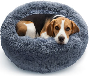 Produktbild von Buddy'z Best Haustierbett aus Plüsch für Hunde und Katzen in Grau Mini
