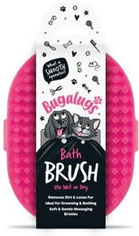 Bugalugs Bade- und Fellpflegebürste aus Gummi für Hunde und Katzen in Rosa oder Schwarz – Bild 1 von 3