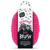 Produktbild von Bugalugs Bade- und Fellpflegebürste aus Gummi für Hunde und Katzen in Rosa oder Schwarz