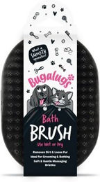 Bugalugs Bade- und Fellpflegebürste aus Gummi für Hunde und Katzen in Schwarz oder Rosa – Bild 1 von 9