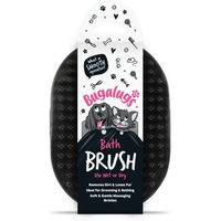 Produktbild von Bugalugs Bade- und Fellpflegebürste aus Gummi für Hunde und Katzen in Schwarz oder Rosa