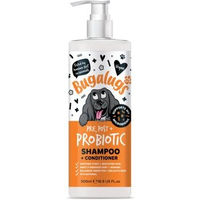Produktbild von Bugalugs Probiotic Hundeshampoo mit Prä-, Pro- und Postbiotika für sanfte Haut- und Fellpflege aller Altersstufen und Felltypen