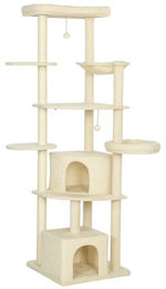 BundiGlassware Kratzbaum für 2 bis 3 Katzen mit Höhlen und Sisal 2 Meter hoch – Bild 1 von 1