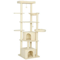 Produktbild von BundiGlassware Kratzbaum für 2 bis 3 Katzen mit Höhlen und Sisal 2 Meter hoch