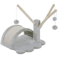 Produktbild von BundiGlassware Kratzbaum für Katzen mit Höhle und Spielball in Hellgrau 40 cm