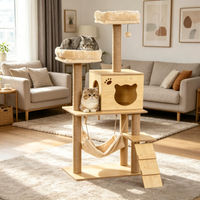 Produktbild von BundiGlassware Weicher Holz Kratzbaum für Katzen als Multi-Level Aktivitätszentrum