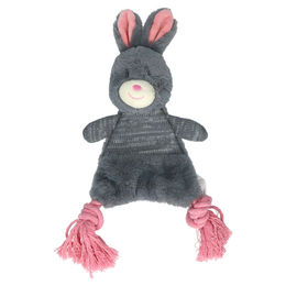 Bunny Crunchy Rope Plüschspielzeug Hase mit Kauseil für Welpen in Lila und Grau – Bild 1 von 4