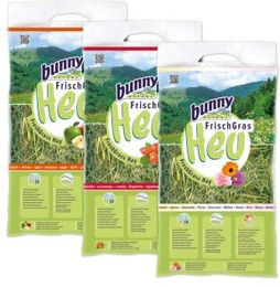 Produktbild von Bunny Frischgras-Heu Set mit Karotte, Kamille und Vital-Gemüse 3x500 g für Kaninchen