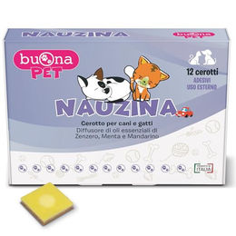 Buona Pet Nauzina Diffusor Pflaster für Hunde und Katzen mit ätherischen Ölen gegen Übelkeit 12 Stück – Bild 1 von 1