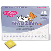 Produktbild von Buona Pet Nauzina Diffusor Pflaster für Hunde und Katzen mit ätherischen Ölen gegen Übelkeit 12 Stück