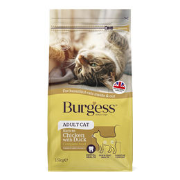 Burgess Adult Katzenfutter mit Huhn und Ente für ausgewachsene Katzen, hoher Fleischanteil, 1,5 kg – Bild 1 von 13