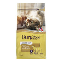 Produktbild von Burgess Adult Katzenfutter mit Huhn und Ente für ausgewachsene Katzen, hoher Fleischanteil, 1,5 kg