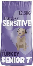 Burgess Sensitive Senior Hypoallergenes Trockenfutter für ältere Hunde mit Truthahn und Lachs zur Unterstützung von Verdauung und Gelenken – Bild 1 von 3