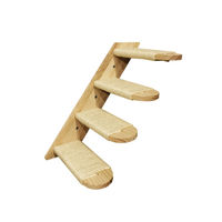 Produktbild von BURI 4er Set Katzen Wandtreppe aus Naturmaterial als Kletterleiter und Kletterbrücke