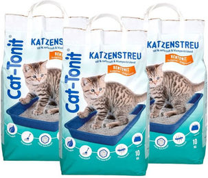 BURI Cat Tonit Katzenklumpstreu unparfümiert 30kg - 3 x 10 kg – Bild 1 von 3