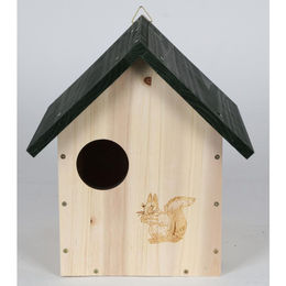Produktbild von BURI Eichhörnchenhaus aus Holz als Futterstation und Kobel in Natur Braun