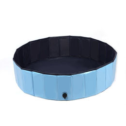 Buri Hundepool Faltbares Planschbecken XL Blau aus Kunststoff für große Rassen 120x30 cm – Bild 1 von 5