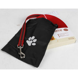 BURI Hundeschleppleine 10 Meter gummiert reflektierend in Rot mit Karabiner und Aufbewahrungstasche – Bild 1 von 3