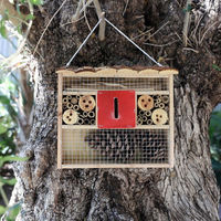 Produktbild von BURI Insektenhotel aus Holz mit Fichtenholzdach Braun 29x27x10cm