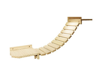 Produktbild von BURI Katzen Hängebrücke Kletterbrücke aus Holz für Katzen 4er Set