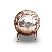 Produktbild von BURI Katzenbett aus Weide mit Kissen 45x50cm Schlafkörbchen für Katzen