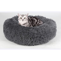 Produktbild von Buri Plüschbett Donut Hundekissen für Hunde und Katzen 50cm in Bunt und Grau