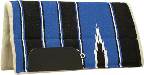 Produktbild von Burioni Western-Satteldecke für Pferde mit Neopren-Einsatz in Navajo-Optik Blau Bunt
