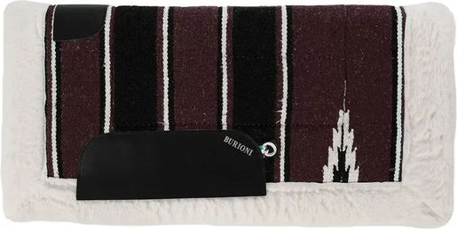 Produktbild von Burioni Western-Sattelunterlage für Pferde aus Schaffell im Navajo-Design Blau Bunt