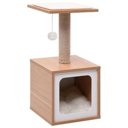 Bussandri Exclusive Katzen-Kratzbaum mit Sisal-Kratzmatte 62 cm in Braun und Beige – Bild 1 von 4