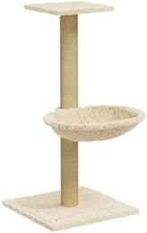 Bussandri Exclusive Kratzbaum für Katzen mit Sisal-Kratzsäule in Beige 74 cm – Bild 1 von 11
