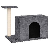 Produktbild von Bussandri Exclusive Kratzbaum für Katzen mit Sisal-Kratzsäule in Dunkelgrau 51 cm