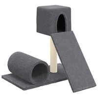 Produktbild von Bussandri Exclusive Kratzbaum für Katzen mit Sisal-Kratzsäule in Dunkelgrau 59 cm