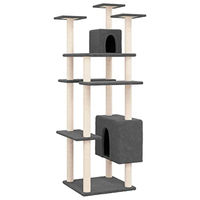 Produktbild von Bussandri Exclusive Kratzbaum für Katzen mit Sisal-Kratzsäulen in Dunkelgrau 162 cm