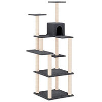 Produktbild von Bussandri Exclusive Kratzbaum mit Sisal-Kratzsäulen in Dunkelgrau 153 cm