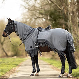 Produktbild von Busse Ausreitdecke Moskito-Fransen III für Pferde grau/anthrazit 135 cm