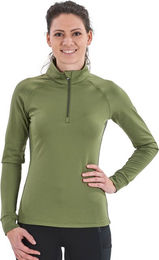 Busse Carlee Tech Reitshirt Damen Langarm Fleece Winter Oliv Größe M – Bild 1 von 2