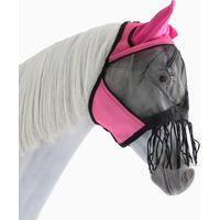 Produktbild von Busse Everline Fliegenmaske Fly Cover Fransen für Pferde Pony Rosa Schwarz