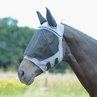 Produktbild von Busse Fliegenmaske Fly Buckler II aus Nylon für Pferde in Grau oder Schwarz