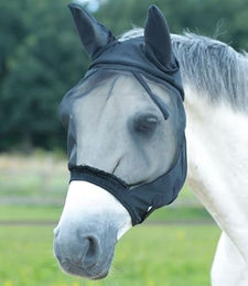 Busse Fliegenmaske FLY BUCKLER II aus Nylon in Schwarz für Ponys – Bild 1 von 2