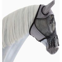 Produktbild von Busse Fliegenmaske Fly Cover Fransen für Ponys in Grau/Schwarz