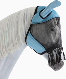 Busse Fliegenmaske Fly Cover Fransen für Shettys in Blau/Schwarz – Bild 1 von 7