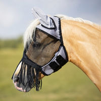 Produktbild von Busse Fliegenmaske Fly Cover Fransen Gap III für Pferde in Grau/Schwarz Größe WB