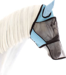 Busse Fliegenmaske Fly Cover Pro für Vollblut in Blau/Schwarz aus Nylon – Bild 1 von 4