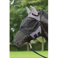 Produktbild von Busse Fliegenmaske Fly Cover Pro für Warmblut in Grau/Schwarz