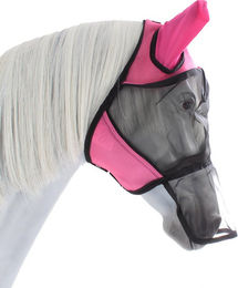 Busse Fliegenmaske Fly Cover Pro für Warmblut in Rosa Schwarz aus Nylon – Bild 1 von 3
