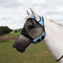 Busse Fliegenmaske Fly Cover PRO Gap für Warmblut in Blau/Schwarz – Bild 1 von 2