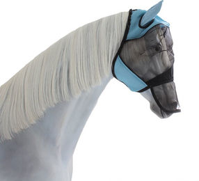 Busse Fliegenmaske Fly Cover Pro Gap II für Pferde in Blau/Schwarz aus Nylon – Bild 1 von 3