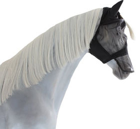 Busse Fliegenmaske Fly Cover Pro Gap II für Warmblut in Schwarz aus Nylon – Bild 1 von 8