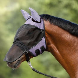 Busse Fliegenmaske Fly Cover Pro II für Pferde Größe WB grau/schwarz – Bild 1 von 1