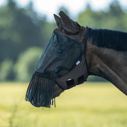 Busse Fliegenmaske Fly Guard FR aus Polyester Schwarz für Pferde – Bild 1 von 3